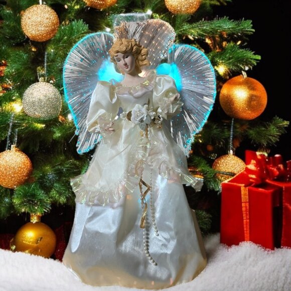 Vintage IN BOX (14") Fiber Optic Angel Tree Top/Table Topper by Sight Sational - Picture 3 of 10